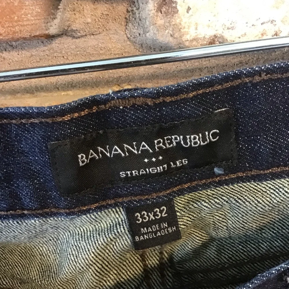 Banana Republic Men's Dark Blue Straight Leg Jeans 33X32